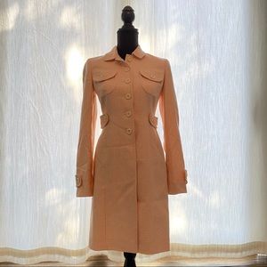 Ann Taylor Loft pink patterned trench coat